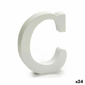 Lettre Pincello C Blanc Bois 2 x 11 cm 2 x 16 x 14,5 cm (24 Unités)