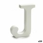 Letter Pincello J White Wood 2 x 11 cm 2 x 16 x 14,5 cm (24 Units)