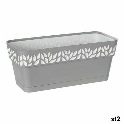 Planter Stefanplast Cloe White Grey Plastic 13,3 x 12,3 x 29,3 cm (12 Units)