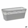 Jardinière Stefanplast Cloe Blanc Gris Plastique 13,3 x 12,3 x 29,3 cm (12 Unités)