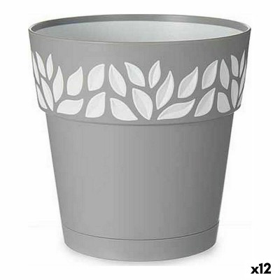 Self-watering flowerpot Stefanplast White Grey Plastic 15 x 15 x 15 cm (12 Units)