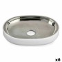 Soap dish Berilo White Silver Stainless steel Plastic 9,5 x 2,5 x 13 cm 13 x 2,5 x 9,5 cm (6 Units)