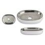Soap dish Berilo White Silver Stainless steel Plastic 9,5 x 2,5 x 13 cm 13 x 2,5 x 9,5 cm (6 Units)