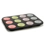 Muffin Tray Kinvara Blue Black Red Green Purple Multicolour 7 x 7 x 3 cm 35 x 3 x 26,5 cm Baking tray (12 Units)