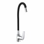 Mixer Tap EDM 01155 Baiona Black Brass Zinc Flexible Kitchen