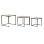 Jeu de 3 tables DKD Home Decor Noir Métal 45 x 45 x 45 cm Bois MDF