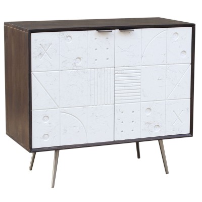 Sideboard DKD Home Decor White Brown Metal Mango wood 90 x 43 x 80 cm 90 x 43 x 82 cm
