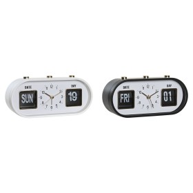 Alarm Clock DKD Home Decor White Black PVC 20 x 6 x 9,5 cm (2 Units)