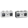 Alarm Clock DKD Home Decor White Black PVC 17 x 5 x 9 cm (2 Units)