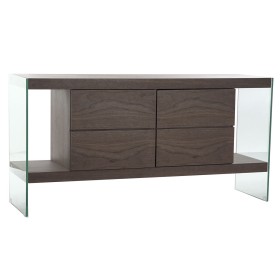 Buffet DKD Home Decor Marron Transparent Verre Noyer Bois MDF 160 x 45 x 80 cm