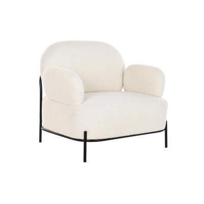 Fauteuil DKD Home Decor Blanc Noir 86 x 74 x 77 cm