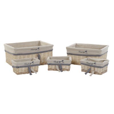 Set de basket DKD Home Decor Spirales méditerranéen 48 x 38 x 13 cm
