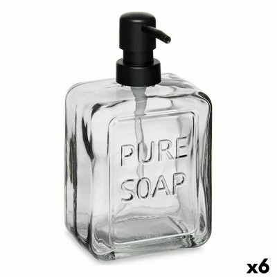 Distributeur de Savon Berilo Pure Soap Noir Verre Plastique 570 ml 10 x 18 x 6 cm (6 Unités)