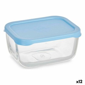 Lunch box Pasabahce Snow Blue Transparent Glass Polyethylene 420 ml (12 Units)