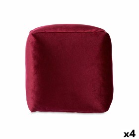 Pouf Gift Decor Bordeaux polystyrène Velours (4 Unités)