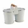 Cache-pot Ibergarden Blanc Argenté Bois Zinc Double 20 x 15 x 10,2 cm 20,5 x 15 x 10,2 cm (24 Unités)
