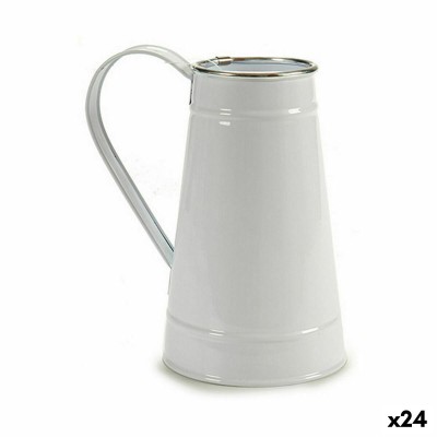 Cache-pot Ibergarden Blanc Argenté Métal Pot à lait 17 x 18,5 x 11,3 cm 17 x 19,5 x 11,3 cm (24 Unités)