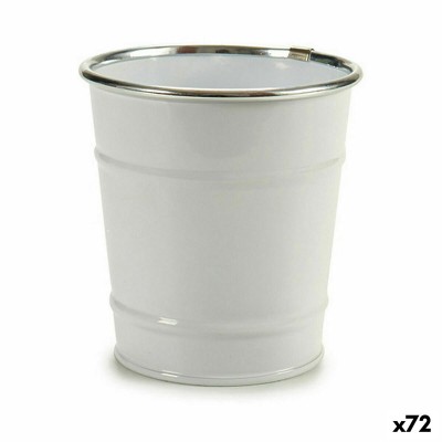 Cache-pot Ibergarden Blanc Argenté Zinc Seau 10,5 x 10,5 x 10,5 cm (72 Unités)