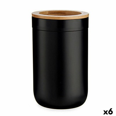 Toothbrush Holder Berilo Brown Black Natural Bamboo polypropylene 7,7 x 11,5 x 7,7 cm (6 Units)