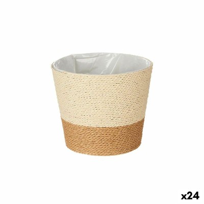 Cache-pot Ibergarden Marron Corde Plastique 19,5 x 17,5 x 19,5 cm 19,5 x 16,5 x 19,5 cm (24 Unités)