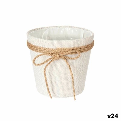 Planter Ibergarden White Brown Cloth Lasso 16 x 15 x 16 cm 16 x 15 x 17 cm (24 Units)