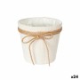 Cache-pot Ibergarden Blanc Marron Tissu Lien 16 x 15 x 16 cm 16 x 15 x 17 cm (24 Unités)