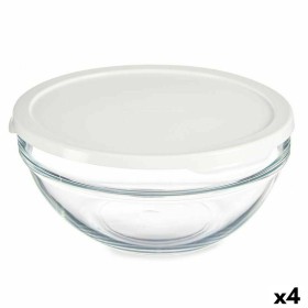 Round Lunch Box with Lid Pasabahce Chefs White 1,7 L (4 Units)