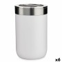 Toothbrush Holder Berilo White Silver Plastic 7,7 x 11,5 x 7,7 cm 7,7 x 11,2 x 7,7 cm (6 Units)