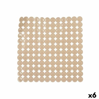 Tapis de Douche Antidérapant Berilo Beige PVC 54 x 54 x 1 cm 6 x 55 x 6 cm (6 Unités)