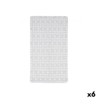 Tapis de Douche Antidérapant Berilo Transparent PVC 6 x 38 x 6 cm 67,7 x 38,5 x 0,7 cm 38,6 x 45 x 6 cm Carreaux (6 Unités)