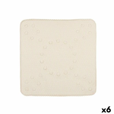 Tapis de Douche Antidérapant Berilo Beige PVC 53 x 52,5 x 1 cm (6 Unités)