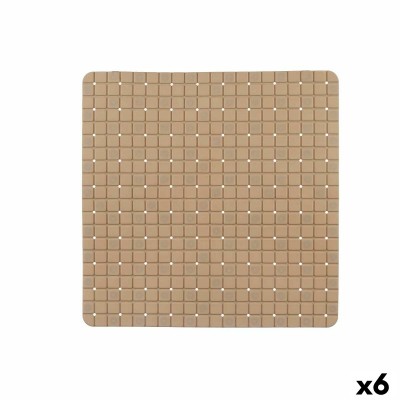 Non-slip Shower Mat Berilo Beige PVC 50,3 x 50,3 x 0,7 cm Frames (6 Units)