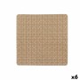 Tapis de Douche Antidérapant Berilo Beige PVC 50,3 x 50,3 x 0,7 cm Carreaux (6 Unités)