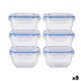 Ensemble de Boîtes à Lunch Leknes Bleu Transparent polypropylène Plastique 900 ml Hermétique (8 Unités)