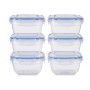 Set of lunch boxes Leknes Blue Transparent polypropylene Plastic 900 ml Hermetic (8 Units)