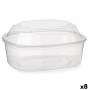 Boîte à repas rectangulaire avec couvercle Leknes Transparent polypropylène 1,5 L (8 Unités)