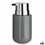 Distributeur de Savon Berilo Gris Argenté Métal Céramique 350 ml 7 x 14,5 x 8,5 cm (6 Unités)