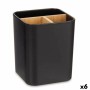 Support pour brosses à dents Berilo Noir Bambou polypropylène 9 x 11 x 9 cm (6 Unités)