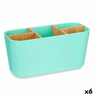 Support pour brosses à dents Berilo Vert Bambou polypropylène 21 x 10 x 9 cm (6 Unités)