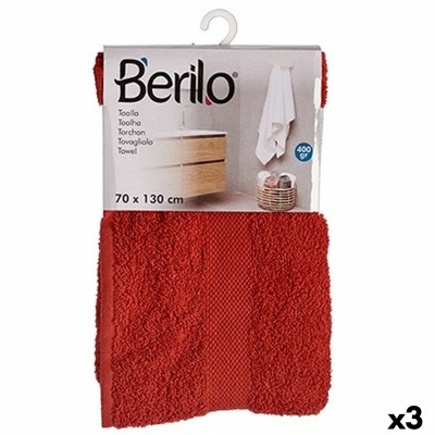 Serviette de toilette Berilo Tuile 80 % coton 20 % Polyester 70 x 130 cm (3 Unités)