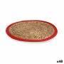 Dessous de plat Gift Decor Rouge Naturel Fibre naturelle 35 x 1 x 35 cm (48 Unités)