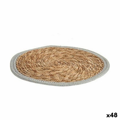 Table Mat Gift Decor Grey Natural Natural Fibre 35 x 1 x 35 cm (48 Units)