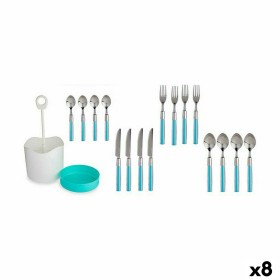 Ensemble de Couverts Kinvara Bleu Acier inoxydable Plastique (8 Unités)