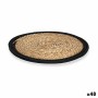 Dessous de plat Gift Decor Noir Naturel Fibre naturelle 30 x 1 x 30 cm (48 Unités)
