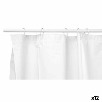 Shower Curtain Berilo White Polyethylene EVA 180 x 180 cm 20,5 x 34 x 2 cm (12 Units)