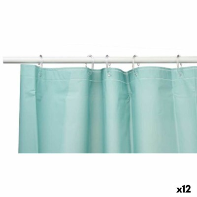 Shower Curtain Berilo Green Polyethylene EVA 180 x 180 cm (12 Units)