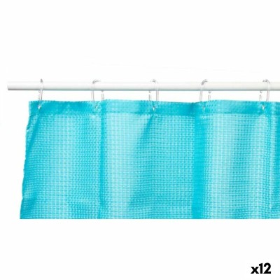 Shower Curtain Berilo Blue Polyester 180 x 180 cm 30 x 5 x 19 cm Points (12 Units)