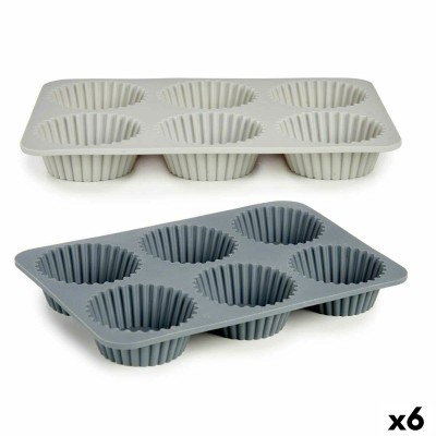 Moules à Muffins Kinvara Gris clair Gris foncé 25,5 x 3 x 17,5 cm Madeleines (6 Unités)
