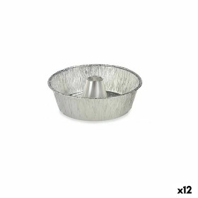 Flan Mould Kinvara Silver Aluminium 25 x 7,7 x 25 cm Disposable Crème Caramel (12 Units)