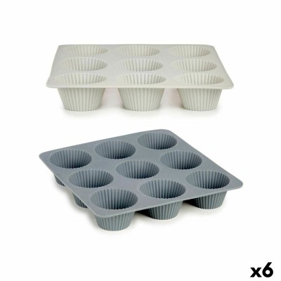 Muffin Tray Kinvara Light grey Dark grey 22 x 3 x 22 cm Magdalenas (6 Units)